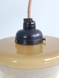 Art Deco glazen hanglamp oker