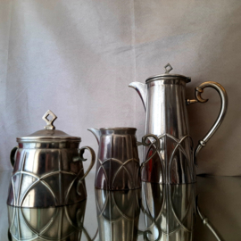 Art Deco Koffiestel, koffieset, Art Deco design, jaren 30 patroon