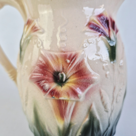 Pichet Barbotine | Vintage Franse Majolica Kan