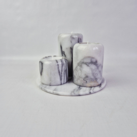 Set van 3 vintage marmeren waxinelichthouders | Theelichtjes
