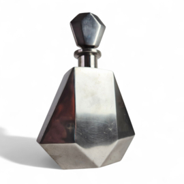Vintage LG Étains 97% Tin Geometrische Fles | Vintage decanter in Art Deco stijl