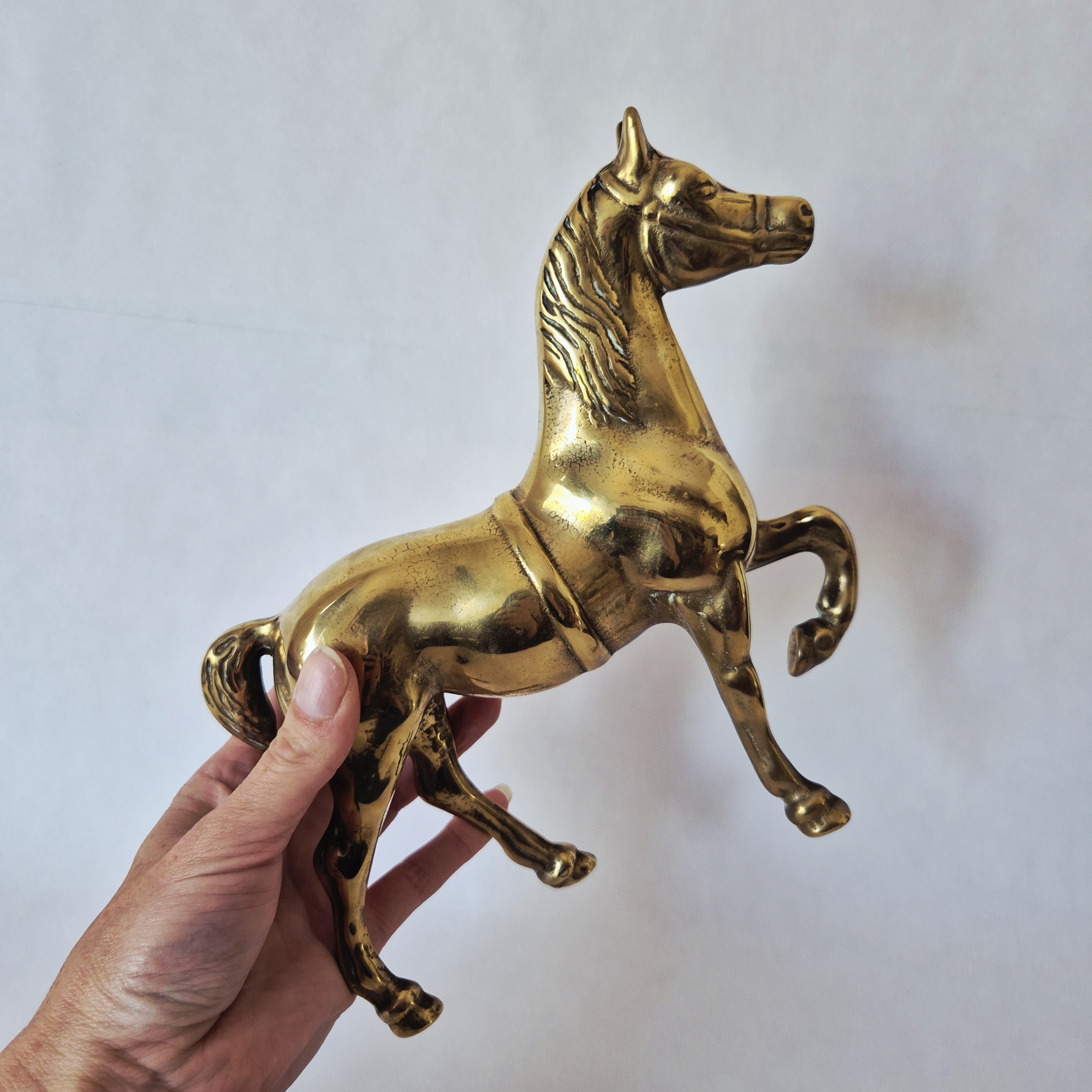 Vintage messing beeld paard