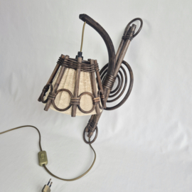 Vintage Rotan Wandlamp