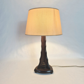 Vintage houten Tafellamp | Oorsari lamp uit de jaren 70