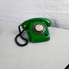 Jaren 60  PTT telefoon met draaischijf | Smaragd groen
