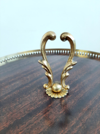 Vintage messing koperen bijzettafel | Jaren 60 tafeltje | Hoge bijzettafel met formica
