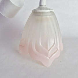 Glazen hanglamp roze | Romantische hanglamp in de vorm van een bloem