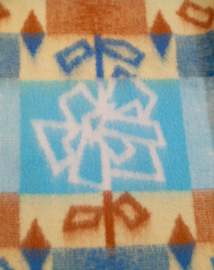 Vintage jaren 70 wollen deken, bloemen, Red Clan Blanket