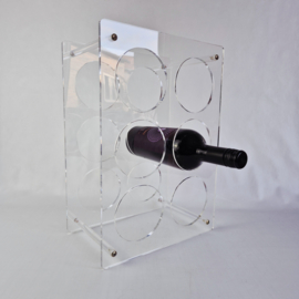 Vintage plexiglas | Perspex wijnrek voor 6 flessen