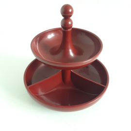 Jaren 70 snacktoren Emsa, pindaset, space age design, vintage snackset