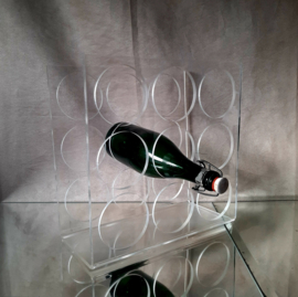 Jaren 80 plexiglas wijnrek