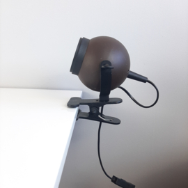 Jaren 70 bruin/zwarte klemlamp | Leeslamp | Eyeball