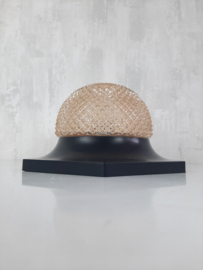 Jaren 60 plafondlamp, op hexagon plaat