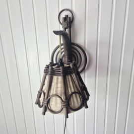 Vintage Rotan Wandlamp