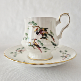 Set van 2 vintage Royal Windsor koffie kopjes | Dames en heren kop en schotel