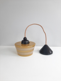 Art Deco glazen hanglamp oker
