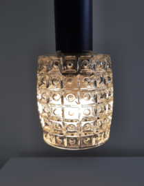 Set van 2 vintage hanglampen met glazen lampenkap, 60s design