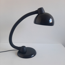Vintage zwarte bureaulamp met gooseneck, jaren 80 tafellamp, design werklamp