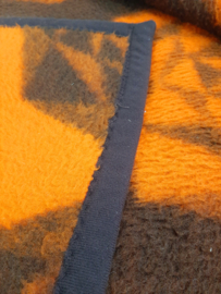 Vintage jaren 70 deken | Dralon deken | bruin/oranje | Bloem decor