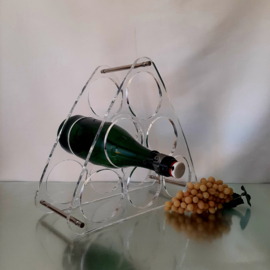 Jaren 80 plexiglas wijnrek
