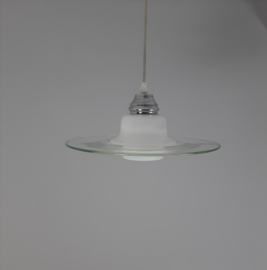 Jaren 70 glazen hanglamp, UFO, vintage hanglamp, Space Age
