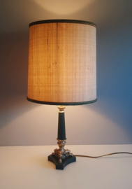 Vintage klassieke tafellamp | Antieke lamp | French empire lamp | Messing met hout