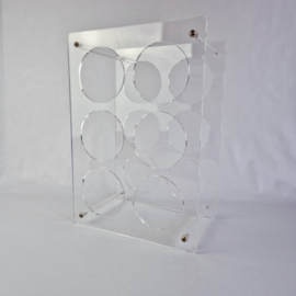 Vintage plexiglas | Perspex wijnrek voor 6 flessen