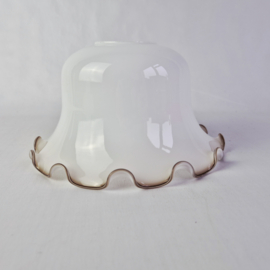 Jaren 50 witte lampenkap glas