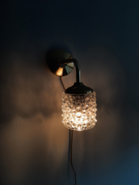 Wandlamp vintage glazen kap met nieuw armatuur