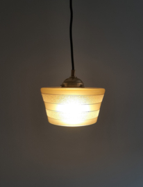 Art Deco glazen hanglamp oker