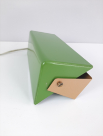 Vintage wandlamp | leeslamp groen met goud | Industrieel
