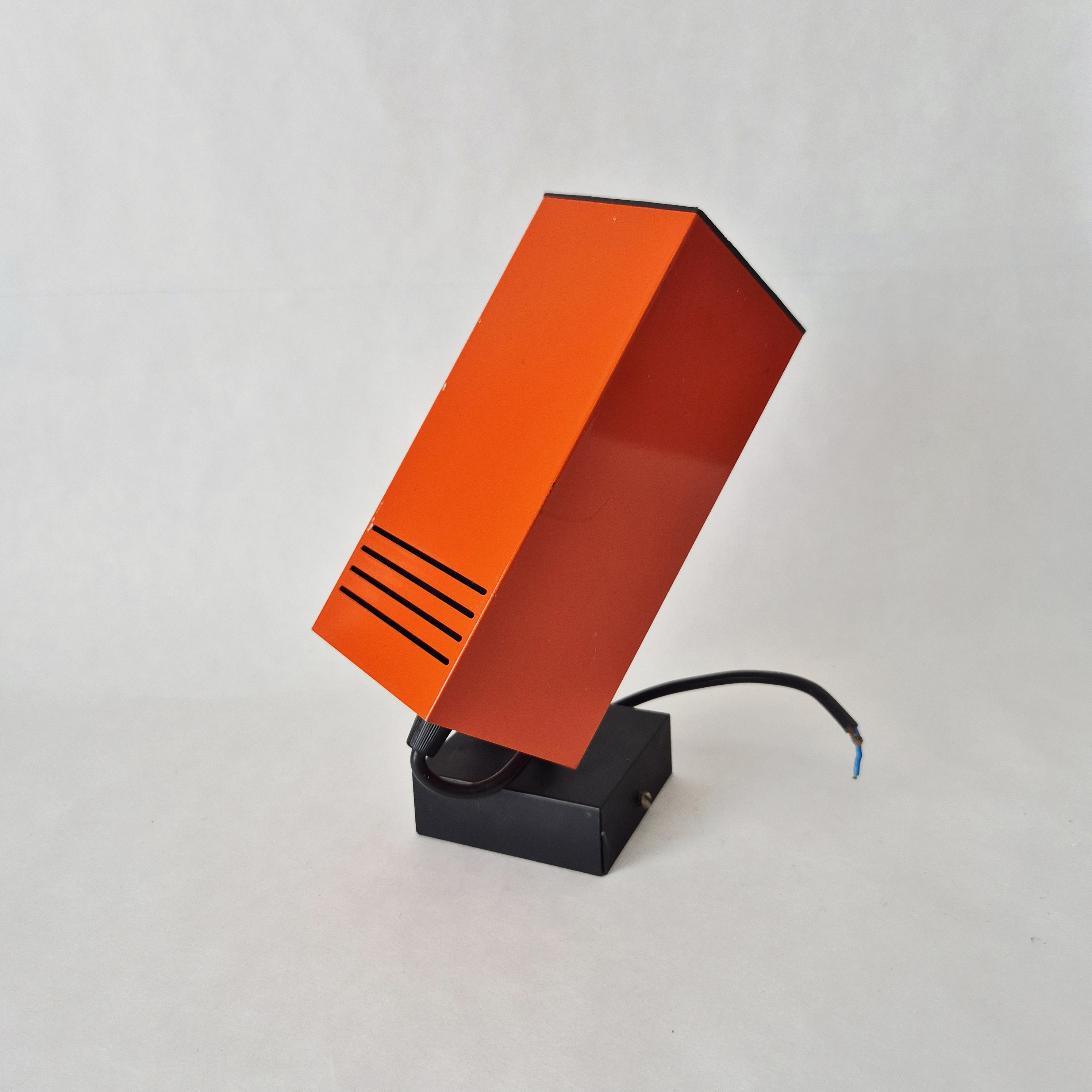 Oranje vierkante spot | Vintage jaren 70 wand of plafondlamp