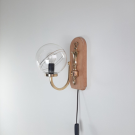 Jaren 80 wandlamp met glazen bol