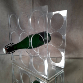 Jaren 80 plexiglas wijnrek