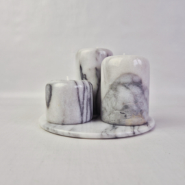 Set van 3 vintage marmeren waxinelichthouders | Theelichtjes