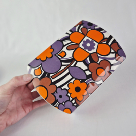 Vintage jaren 70 blik Flowerpower