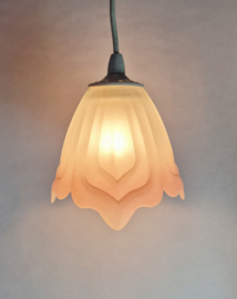 Glazen hanglamp roze | Romantische hanglamp in de vorm van een bloem