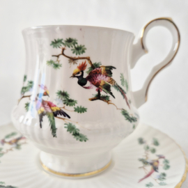 Set van 2 vintage Royal Windsor koffie kopjes | Dames en heren kop en schotel