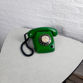 Jaren 60  PTT telefoon met draaischijf | Smaragd groen