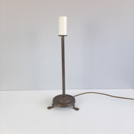 Vintage tafellamp | Jaren 90 lamp Laura Ashley | Lampenvoet op leeuwenpootjes | Dark Academia stijl