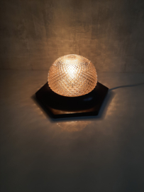 Jaren 60 plafondlamp, op hexagon plaat