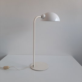 Vintage witte bureaulamp, jaren 70 tafellamp, design werklamp