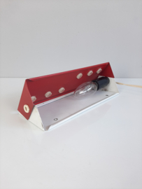 Vintage wandlamp | leeslamp rood met kunststof inzetstukjes | Jaren 80