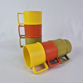 Jaren 70 Tupperware bekers | Set van 3