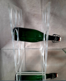 Jaren 80 plexiglas wijnrek