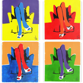 Retro Pop Art Ansichtkaarten Set van 4