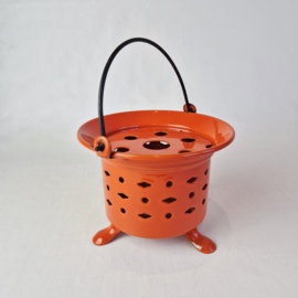 Oranje emaille theelichtje