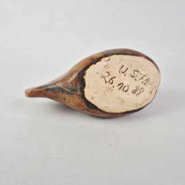 Vintage handgemaakte keramische bloemensteker vis