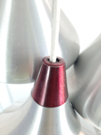 Set van 3 vintage aluminium hanglampen, 60s design