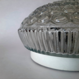 Vintage plafonniere, jaren 60 plafondlamp, helder glas